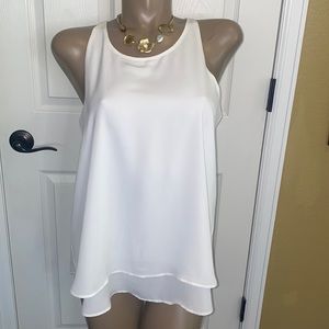 Lily Morgan NWT Sleeveless White Top Blouse - M